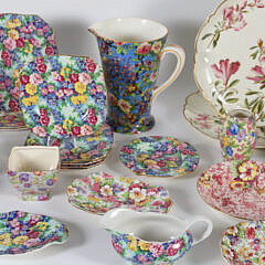 Assembled Group of Floral Chintz Ceramics