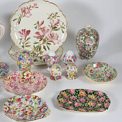 Assembled Group of Floral Chintz Ceramics