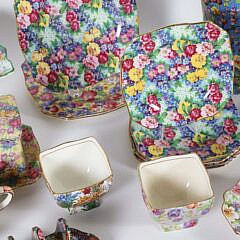 Assembled Group of Floral Chintz Ceramics