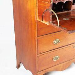 American Cherry Butler’s Secretary Chest of Drawers, 19th Century