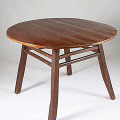 English Round Multiwood Table, 19th Century