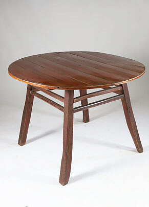 English Round Multiwood Table, 19th Century