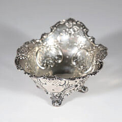 Tiffany & Co. Sterling Silver Repousse Pierced Footed Basket