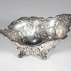 Tiffany & Co. Sterling Silver Repousse Pierced Footed Basket