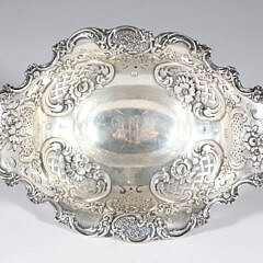 Tiffany & Co. Sterling Silver Repousse Pierced Footed Basket