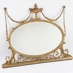 Sheraton Gilt Over Mantel Mirror