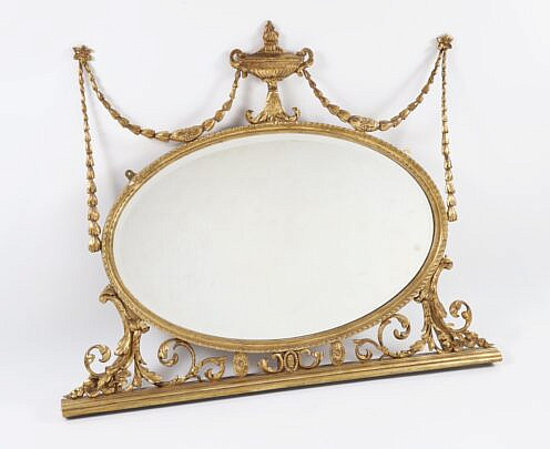 Sheraton Gilt Over Mantel Mirror