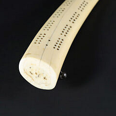 Antique Walrus Tusk Cribbage Board, circa 1890s