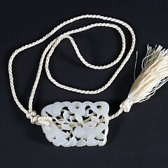 Antique Chinese Carved White Jade Pendant