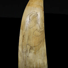 Scrimshaw Whale Tooth Lady Dancing 19th Century