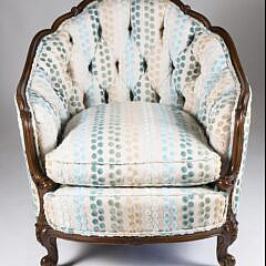 French Carved and Upholstered Tub Chair