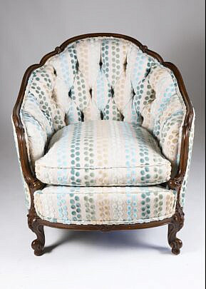 French Carved and Upholstered Tub Chair