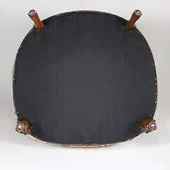 French Carved and Polka Dot Upholstered Tub Chair