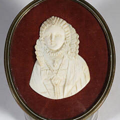 Antique Miniature Carved Portrait of a Female Dignitary