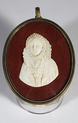 Antique Miniature Carved Portrait of a Female Dignitary
