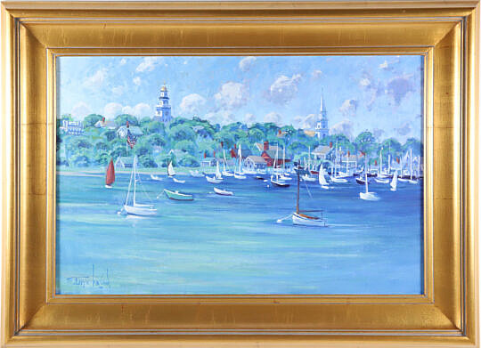 Illya Kagan Oil on Canvas "Nantucket Harbor"
