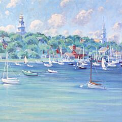 Illya Kagan Oil on Linen “Nantucket Harbor”