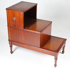 English Mahogany Library Steps, 19th Century