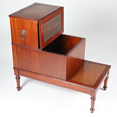 English Mahogany Library Steps, 19th Century