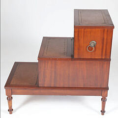 English Mahogany Library Steps, 19th Century