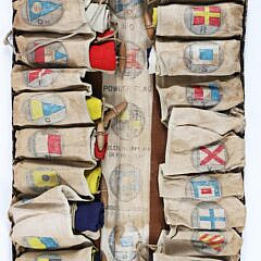 1920s Vintage Signal Flag Set in Original Carrying Storage Bag