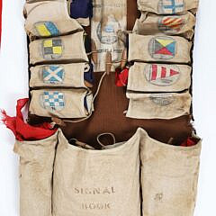 1920s Vintage Signal Flag Set in Original Carrying Storage Bag
