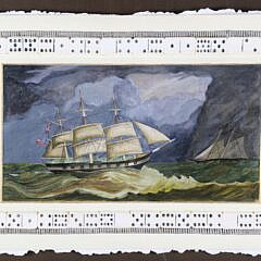 Mellie Cooper Mixed Media Hand Cast Paper Painting “American Clipper in Turbulent Seas”
