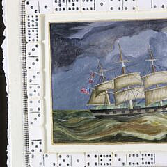 Mellie Cooper Mixed Media Hand Cast Paper Painting “American Clipper in Turbulent Seas”