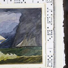 Mellie Cooper Mixed Media Hand Cast Paper Painting “American Clipper in Turbulent Seas”