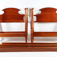 Pair of Signed Stephen Swift Cherry Mushroom Top Twin Beds