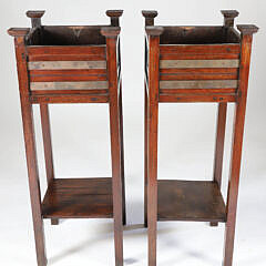 Pair of Mission Style Oak Planters
