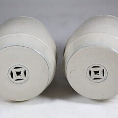 Pair of Ceramic Creme Glazed Chinese Garden Stools