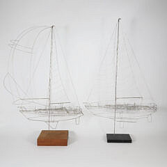 Two Wire Constructed Sailboats 
