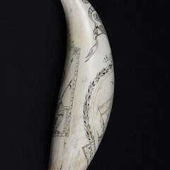 Engraved “Full Sail Ahead” Sperm Whale Tooth Attributed to Israel Young, Scituate, Massachusetts