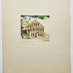 Doris and Richard Beer Watercolor on Paper “Whaling Museum”