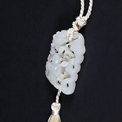 Antique Chinese Carved White Jade Pendant