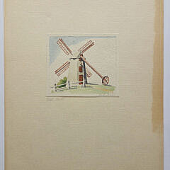 Doris and Richard Beer Watercolor on Paper “Old Mill”