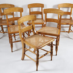 1-5622 Six Tiger Maple Chairs A IMG_9605