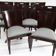Set of 8 Berman & Rossetti "Foal" Mahogany Dining Chairs