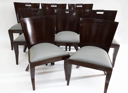 Set of 8 Berman & Rossetti "Foal" Mahogany Dining Chairs