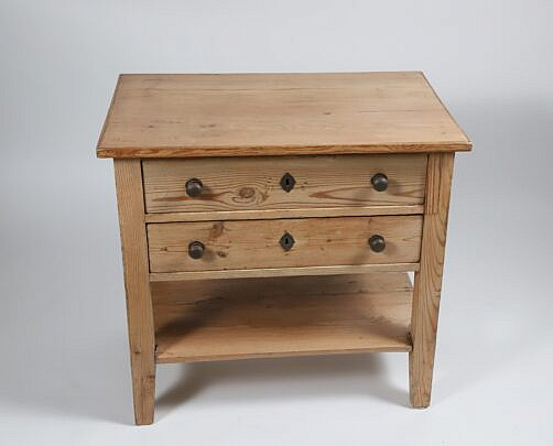 Vintage Pine Two Drawer Side Table