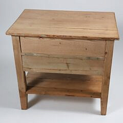 Vintage Pine Two Drawer Side Table with Shelf Stretcher