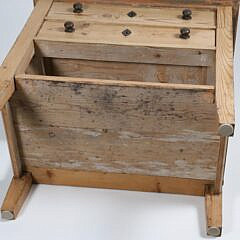 Vintage Pine Two Drawer Side Table with Shelf Stretcher