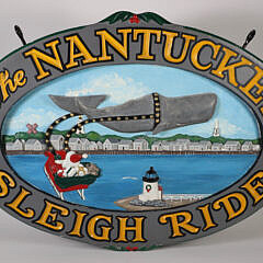Paul McCarthy Hand Carved Double Sided Trade Sign “The Nantucket Sleigh Ride”