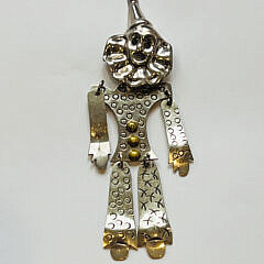 Vintage Mexican 925 Sterling Silver Articulated Crown Broach