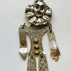 Vintage Mexican 925 Sterling Silver Articulated Clown Broach