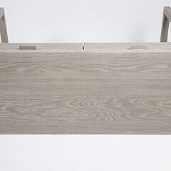 Contemporary Grey Washed Two Drawer Console Table or Desk