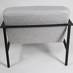 Pair of Contemporary Mid Century Modern Style Metal Upholstered Open Armchairs