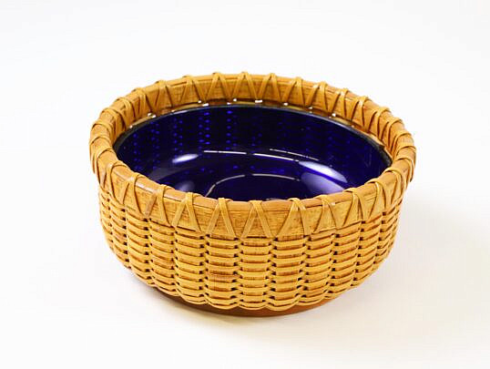 Paul Willer Nantucket Basket Bowl with Glass Insert