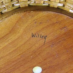 Paul Willer Nantucket Basket Bowl with Cobalt Glass Insert
